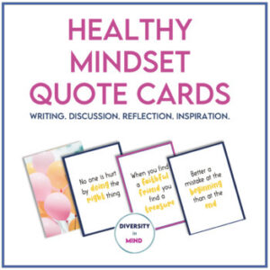 Healthy Mindset Quote Cards High School Writing Prompts Discussion Character